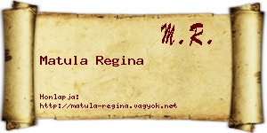 Matula Regina névjegykártya